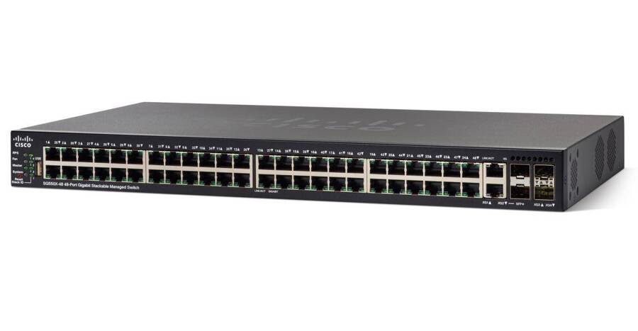 SG550X-48MP-K9-EU - 48x 1G RJ45 PoE+ 740W, 2x 10G SFP+, 2x 10G SFP+/10GB-T RJ45, Cisco SMB SG550X-48 Switch
