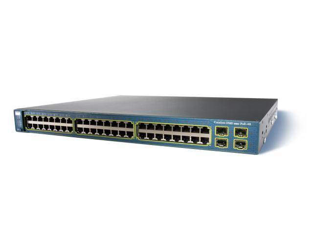 WS-C3560G-48PS-E - 48x 1GE RJ45, PoE 370 W802.3af, uplink 4x 1G SFP, opr. IP Services, Cicso Catalyst 3560G Switch