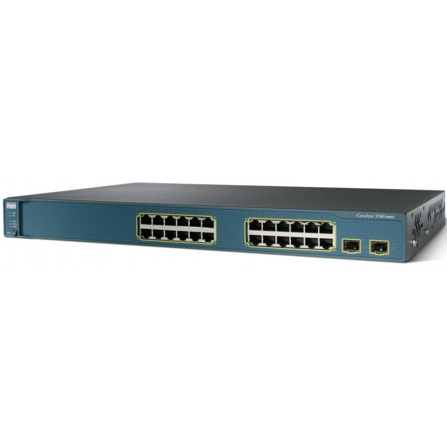 WS-C3560V2-24TS-S - 24x FE 10/100 RJ45, uplink 2x 1G SFP, opr. IP Base, Warstwa L3, Cisco Catalyst 3560v2 Switch