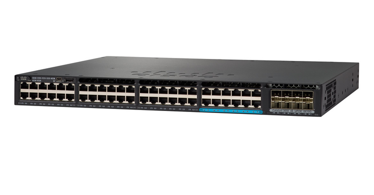 WS-C3650-12X48UQ-E - 48 (36 10/100/1000 and 12 100Mbps/1/2.5/5/10 Gbps) Ethernet and 4x10G Uplink ports, with 1100WAC power supply, 1 RU, IP Services feature set, Cisco Catalyst 3650 Optional Stacking Switch