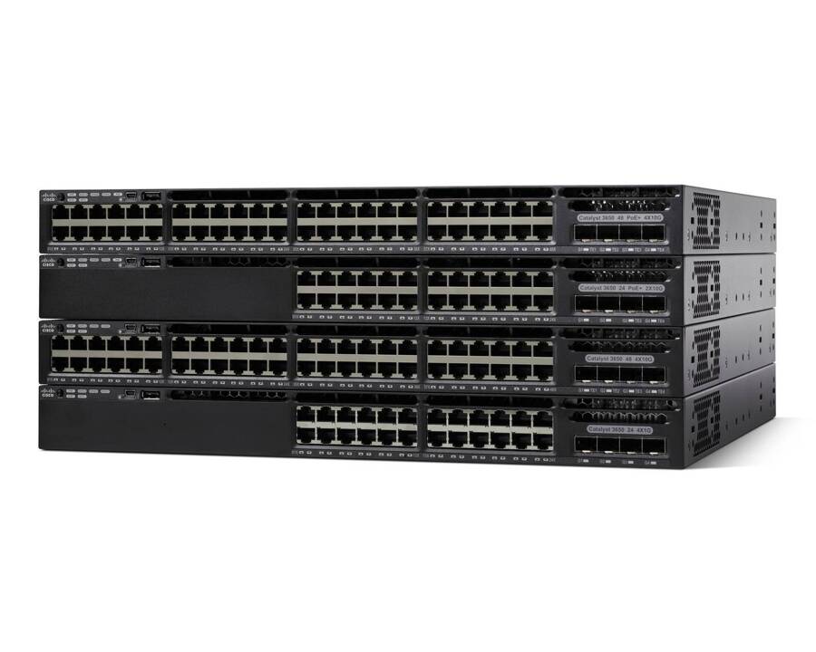 WS-C3650-24PS-L - 24x 1GE RJ45, PoE+ 390/780W 802.3at, uplink 4x 1G SFP, opr. LAN Base, Warstwa L2, Cisco Catalyst 3650 Switch