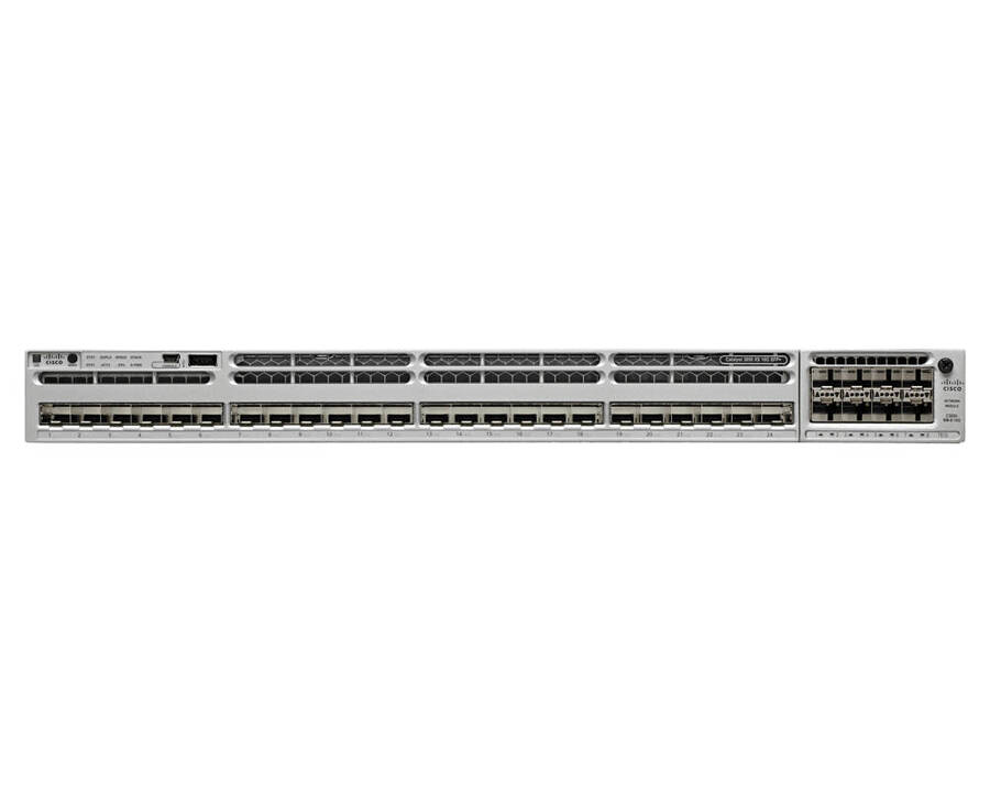 WS-C3850-32XS-E - 24 SFP+ port stackable model, with C3850-NM-8-10G module and 715WAC power supply, 1 RU, opr. IP Services, Cisco Catalyst 3850 Switch