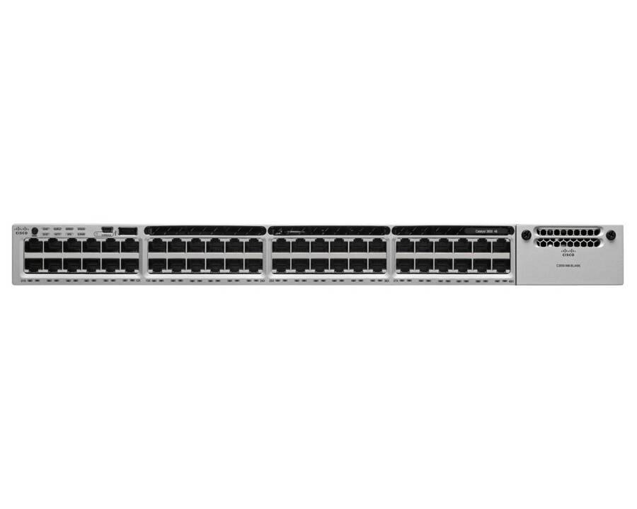 WS-C3850-48T-E - 48x 1GE RJ45, Opcjonalny moduł uplink 4x 10G SFP+, opr. IP Services, Stack, MACsec, Warstwa L3, Cisco Catalyst 3850 Switch