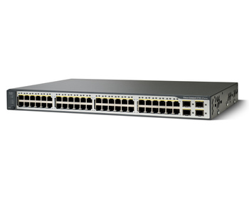 WS-C3750V2-48TS-E - 48 10/100 + 4 SFP, IP Services, Cisco Catalyst 3750V2 Комутатор
