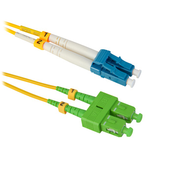 Jednomodowy dupleksowy patchcord światłowodowy SCAPC-LC o długości 50cm