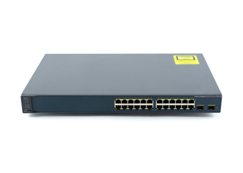 WS-C3560V2-24PS-S - 24x FE 10/100 RJ45, PoE 370W 802.3af, uplink 2x 1G SFP, ПО IP Base, Покоління L3, Cisco Catalyst 3560v2 Комутатор