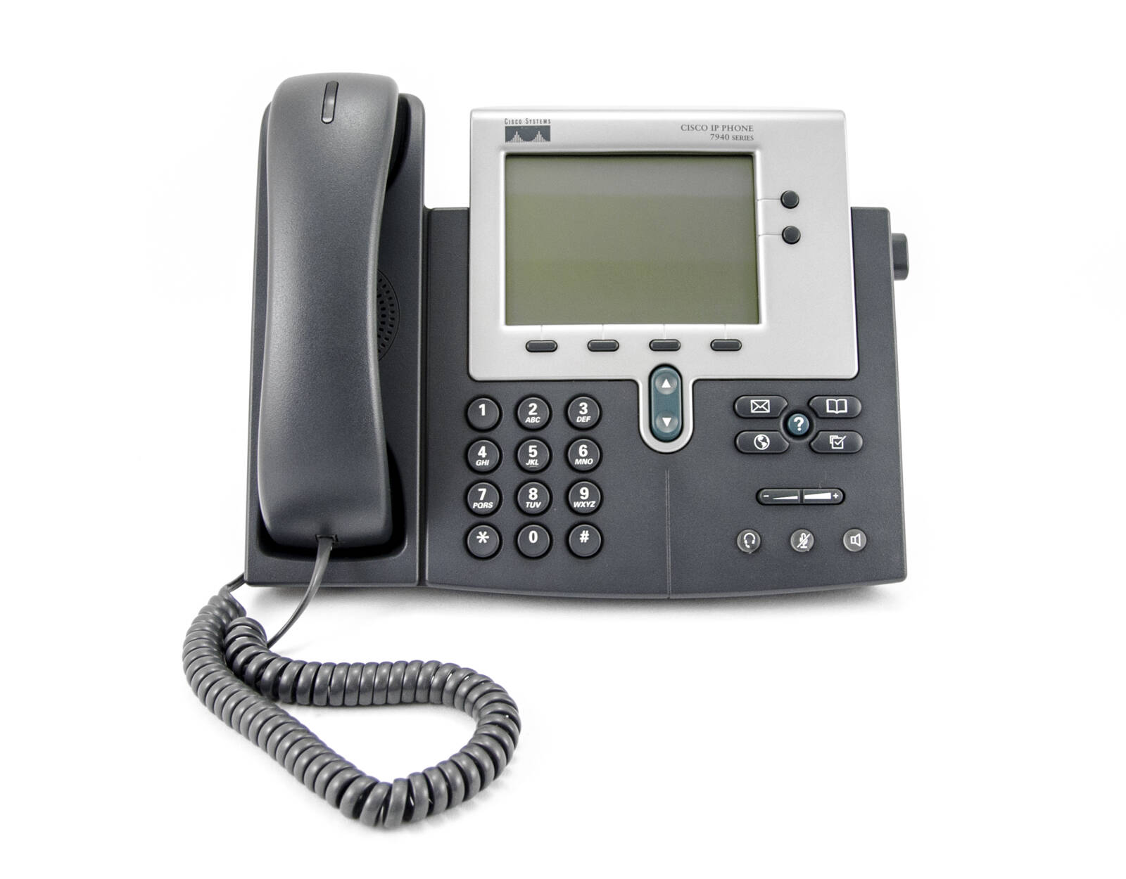 Telefon Cisco IP 7940G z dużym monochromatycznym wyświetlaczem LCD