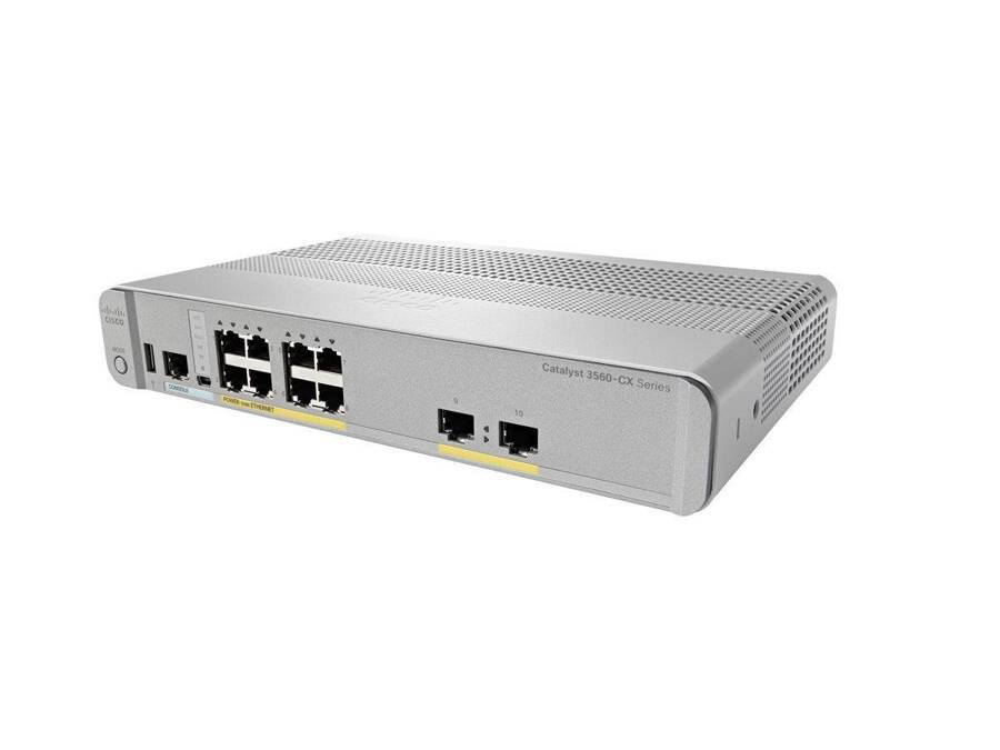 WS-C3560CX-8PT-S - 8 GE PoE+, uplinks: 2x 1G copper (Cisco UPOE powered), IP Base, Cisco Catalyst 3560-CX Комутатор