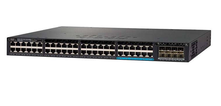 WS-C3650-12X48UR-S - 48 (36 10/100/1000 та 12 100Мб/с/1/2.5/5/10 Гб/с) Ethernet та 8x10G Uplink порти, з 1100WAC power supply, 1 RU, IP Base feature set, Cisco Catalyst 3650 Optional Стекований Комутатор