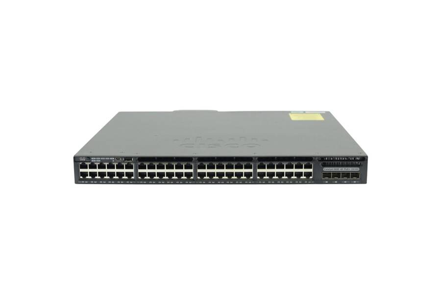 WS-C3650-48FD-S - 48x 1GE RJ45, PoE+ 775/1440W 802.3at, uplink 2x 10G SFP+, ПО IP Base, Покоління L3, Cisco Catalyst 3650 Комутатор