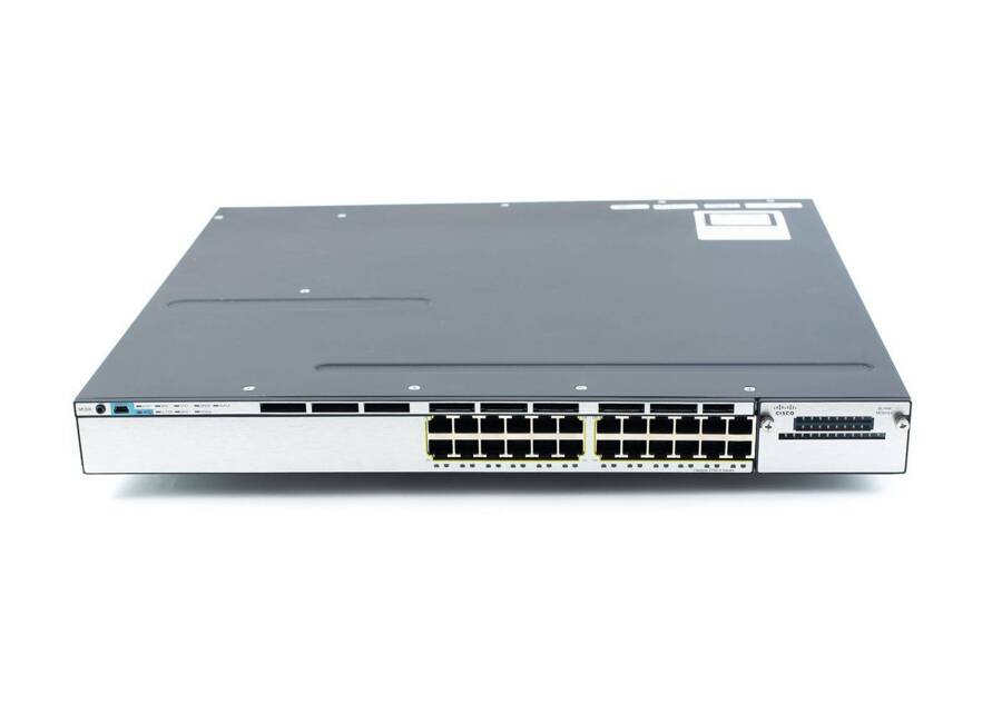 WS-C3750X-24T-E - 24x 1GE RJ45, ПО IP Services, Stack, Opcjonalny uplink, Cisco Catalyst 3750X Комутатор